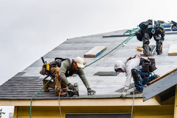 Professional Gutter Installation technician working in Cross Plains, IN